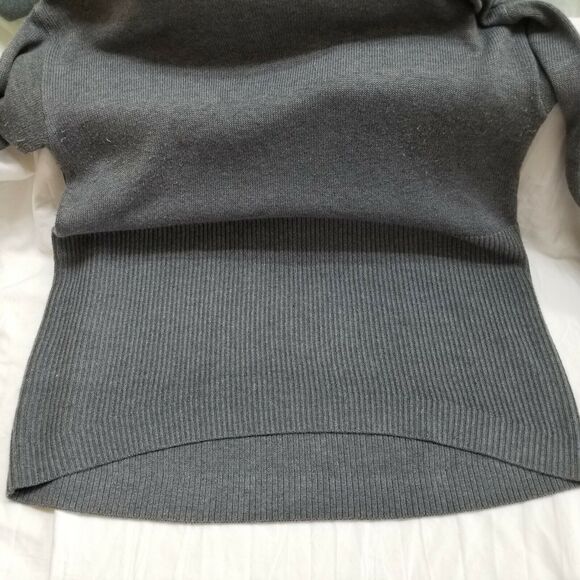 Loft Lounge Sweater Womens Medium Ribbed Womens Gray Size Medium - Picture 11 of 13
